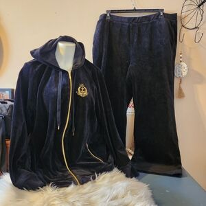 Lauren Ralph Lauren Black Velour Tracksuit